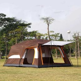 Tents and Shelters Double Layers Outdoor Camping and Tourist Tent Rainproof Sunscreen Luxury Pergola Medium Size 1Sleeping Room 1Hall 240322