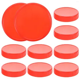 Dinnerware 10 Pcs Mason Bottle Lids Covers Canning Supplies Large Mouth Jar Wide Reusable For Bottles Plastic Cap Jars