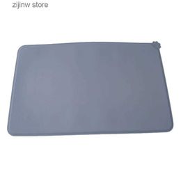 Cat Beds Furniture Dog pet mat waterproof solid color silicone dog feeding mat easy to clean convenient and practical pet food mat new Y240322