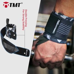 Pads Tmt 2 Pcs Double Pressure Gym Wrist Support Wraps Dumbbells Weights Kettlebell Equipment Crossfit for Sports Training Wristbands