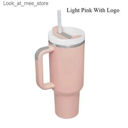 Mugs US STOCK With 40oz Tumbler Stainless Steel Thermos Cup with Handle Coffee Mug Outdoor Car Travel Water Bottle Double Vacuum Q240322