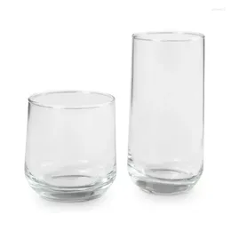 Wine Glasses Mixed Size Drinking 16 Piece Glassware Set