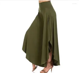 Women's Pants 2024 Vintage Ruffles Wide Leg Women High Waist Pleated Long Femme Casual Loose Streetwear Belly Dance