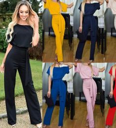 Women039s Jumpsuits Rompers S3XL Women Formal Lace Up Overalls Solid 2021 Summer Spring Personality Long Jumpsuit Shortslee28780442388439