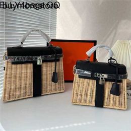 Picnic Handbag Bamboo Handswen 10a Handbag 0JOVLeisure diagonal Women Bag G3QT