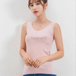 Women's T-Shirt Super Soft Tank Summer U-Neck Sexy Top Adhesive Fiber Seamless Shoulder Strap Bottom Shirt Ultra Thin Sleeveless Womens White Top 2021 240323