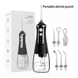 Other Appliances Oral irrigator USB charging water floss portable dental water jet floss pick 4 nozzles 300ml 3-mode dental cleaner H240322