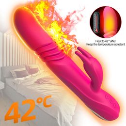 Modes Vibrators 12*4 Clitoral Vibrator Female Rotates 360 Degrees To Heat Double Vibrate Vagina Stimulation Sex Toys For Women 2024