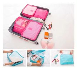 Storage Bags 6pcs Set Travel Suitcase Organiser Luggage Packing Cubes For Pouch Large Capacity Shoe Clothes Organisers