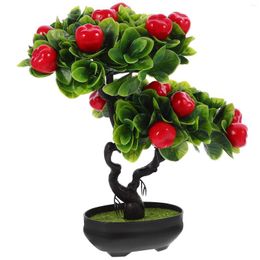 Decorative Flowers Simulation Fruit Tree With Pot Desktop Fake Potted Realistic Bonsai