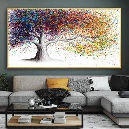 Gold Tree Oil Painting Abstract Landscape Posters Prints Large Size Canvas Painting Wall Art Picture for Living Room Home Decor7578979