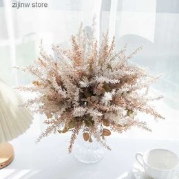 Faux Floral Greenery Artificial Lavender Flowers Cheap Wheat Fake Plants Bouquet Christmas Wedding Home Table Decoration Autumn Crafts scrapbooking Y240322