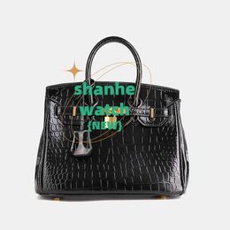 Original Tote Bag Crocodile Pattern for Women 2024 New Fashion High end Light Luxury Western Style One Shoulder Crossbody Handbag 9FFX LD59