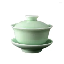 Teaware Sets High-quality Chinese Traditional Celadon Gai Wan Tea Set China Dehua Bone Cup Gaiwan Porcelain Teacup Kettle 50% Off