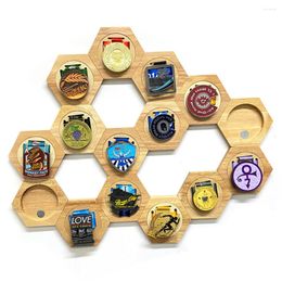 Decorative Plates Medal Display Hanger Holder Hexagon Storage Case Wall Mount Homes Tool Rack Easy To Instal