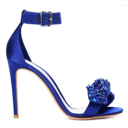 Sandals Summer Bling Diamonds Bowtie Party Open Toe 8/10cm High Heeled Mujer Zapatos Silk Ankle Strap Crystal Sandalias