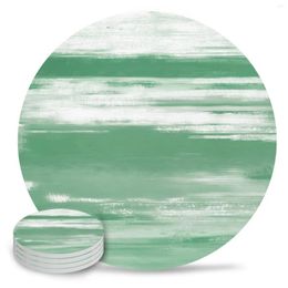 Table Mats Abstract Turquoise Texture Ceramic Set Kitchen Round Placemat Luxury Decor Coffee Tea Cup Coasters