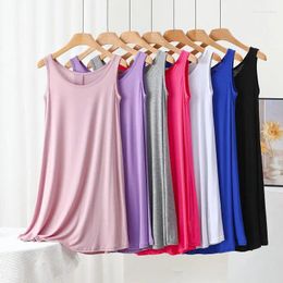 Casual Dresses Women's Dress Sleeveless Large Size Loose Tank Top Full-skirted Pregnant's Wear Solid Colour