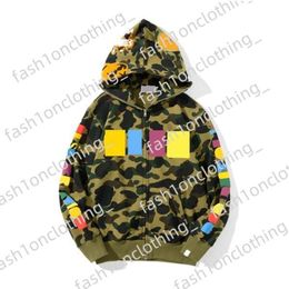 Bapestar Hoodie Mens Hoodies Bapessta Design Red Yellow Blue Splicing Fleece Sweater Plus Size 3Xl Zipper Lovers Sweatshirts Designer Bapestar Shirt 154