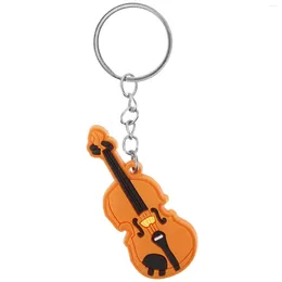Keychains Violin Shaped Keychain Key Ring Pendant Musical Instrument Unique Keyring