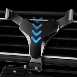 Cell Phone Mounts Holders Gravity Car Phone Holder Air Vent Clip Mount Universal Mobile Cell Phone Stand Car GPS Support for IPhone 13 Pro Samsung 240322