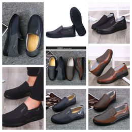 Casual Shoe GAI sneakers sports Cloth Shoe Men Singles Business Classic Top Shoes Soft Sole Slipper Flat Leather Mens Shoe Black comfort soft size 38-50