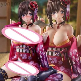 Action Toy Figures 16cm NSFW Native Pink Cat Peeled Back Kimono Anime Sexy Girl Pvc Action Figure Adults Collection hentai Model Toy doll gifts 240322