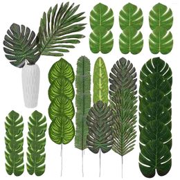 Decorative Flowers 40 Pcs Leaves For Decoration Wedding Decorations Artificial Palm Tree Silk Cloth Tropical Party Banquet