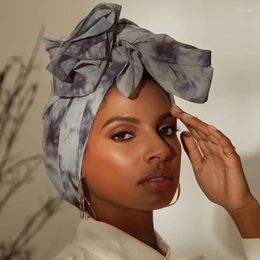 Ethnic Clothing Tie Dye Printed Chiffon Scarf Hijab Muslim Color Gradient Veil Scarves 2024 Headband For Women Islam Headscarf Turban Head