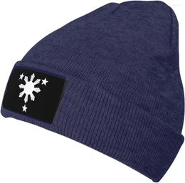 Berets Filipino Stars And Sun Knit Beanie Hat Soft Warm Knitted Skull Cap Black Winter For Men & Women