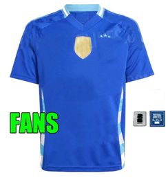 New 2024 2025 Argentina Soccer Jerseys Fans Player Version MESSIS MAC ALLISTER DYBALA DI MARIA MARTINEZ DE PAUL MARADONA Men Women Football Shirt Blue 24 Kids Kit 4734