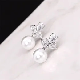 Stud Earrings Exquisite Women Imitation Pearl Dainty Temperament Elegant Ear Accessories For Female Fashion Versatile Jewellery