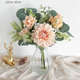 Faux Floral Greenery 30cm Rose Artificial Flowers Bouquet for Home Room Decor Garden Wedding Decoration Bridal Hand Bouquet Ornament Vase Accessory Y240322