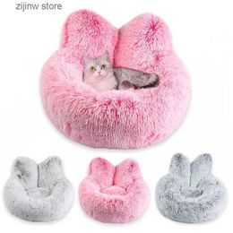 Cat Beds Furniture Super soft plush cat bed winter warm pad dog pad sleep on the floor pad cat Nesk puppy kennel pet bed sofa pad Y240322