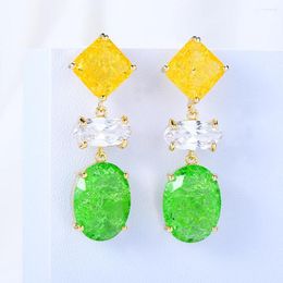 Stud Earrings Siscathyy Korean Geometry Zircon Pendant Earring For Women Fashion Trend Crystal Jewellery Hanging Accessory