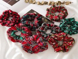 Xmas Scrunchies Hairband Elastic Fashion Snowflake Printed Europe United Women Girl Ponytail Hairpin Scrunchies Hair Accessories W4957032