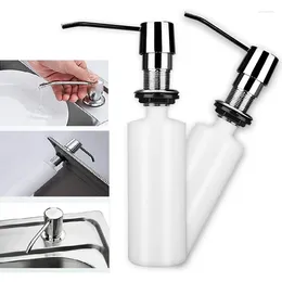Liquid Soap Dispenser Kitchen Sink Brushed Stainless Steel Bottle Bathroom Manually Press Accessories