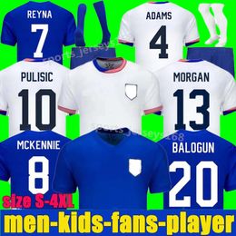 2024 USA Soccer Jerseys Copa America Woman Kids Kit 24 25 Player Version Home Away Football Shirts PULISIC SMITH MORGAN BALOGUN MUSAH McKENNIE ADAMS MEN size S-4XL