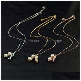 Pendant Necklaces Necklace Jewelry Real Natural Freshwater Pearls Peanut For Women Fine Gold And Sier Drop Delivery Pendants Dhmrt