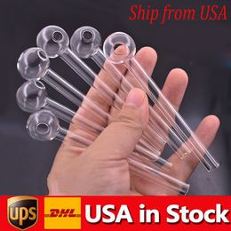 Glass Oil Burners Pipe Hookahs Water Bong Clear Thick Pyrex Hand Smoking Water Pipe 4inch 10cm Lenght Tobacco Oil Pot for Dan Rig Bong Accessories
