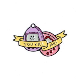 YOU KILL ME Cute Small Funny Enamel Brooches Pins for Women Girl Men Christmas Gift Demin Shirt Decor Brooch Pin Metal Kawaii Badge 2346