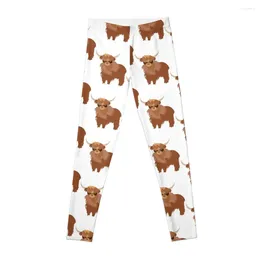 Active Pants Fluffy Highland Cow Leggings Tight Fitting Woman Joggers For Sport Womens