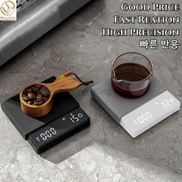 Household Scales Tiny Espresso Coffee Scale Mini Smart Timer Coffee Balance USB 2kg/0.1g g/oz/ml Man Woman Gift Digital Weight Kitchen Scale 240322