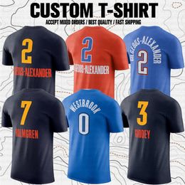 Chet Holmgren Shai Gilgeous Josh Giddey Westbrook George Basketball Sports Club Fans Branded Short Sleeve T-Shirt Performance Practise Tees