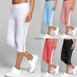 Women's Pants Capris Fashionable casual ultra-thin womens street pants high waisted black and white pencil pants cut Trousers sports pantsL2403