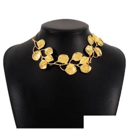 Pendant Necklaces Y Exquisite Exaggerated Leaves Classic Gorgeous Jewellery Women Vintage Charm Neck Chain Delicate Trendy Necklace Dr Otg0J