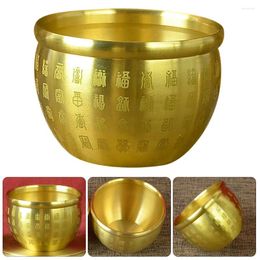 Bowls Bowl Treasure Copper Basin Offering Wealth Good Fortune Statue Money Luck Porsperity Lucky Chinese Cornucopia Brass Office