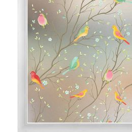 Window Stickers Privacy Film Opaque Non-Adhesive Bird Decals Decorative Glass Covering Static Cling Tint Frosted For Home