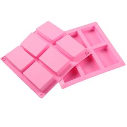 6 Grids Rectangle Silicone Mould Cake Biscuits Baking Moulds Chocolate Dessert Mould Bread Jelly Moulds Kitchen Bakeware Tool TH1340