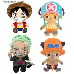 Plush Dolls New 25CM integrated anime role-playing plush toy Zoro Luffy helicopter Ace legal cute cartoon filled pendant for childrens Christmas gift Q240322